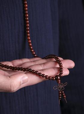 小叶紫檀佛珠手串男女士老料5mm檀香木质手链念珠素串小尺寸饰品