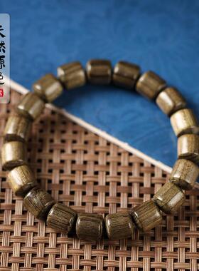 正宗金丝楠木手串男女民族风阴沉木檀木文玩盘玩桶珠手链时尚百搭