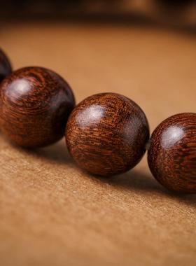 菩提猫爪原创金丝檀木手串绿檀木文艺范单圈手串男女复古手饰