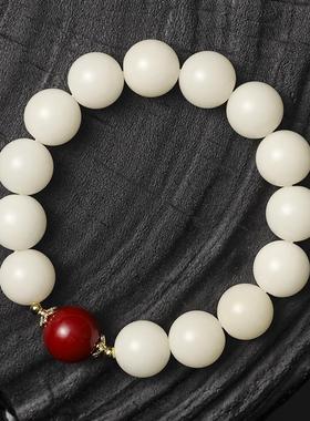 白玉菩提DIY原创手工编织鸿运吊牌念珠单圈显气质女手链好运莲莲