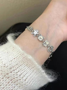 小熊复古做旧手链女可爱卡通手环手饰潮
