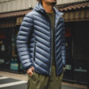 Winter hooded outdoor sports light rib down jacket