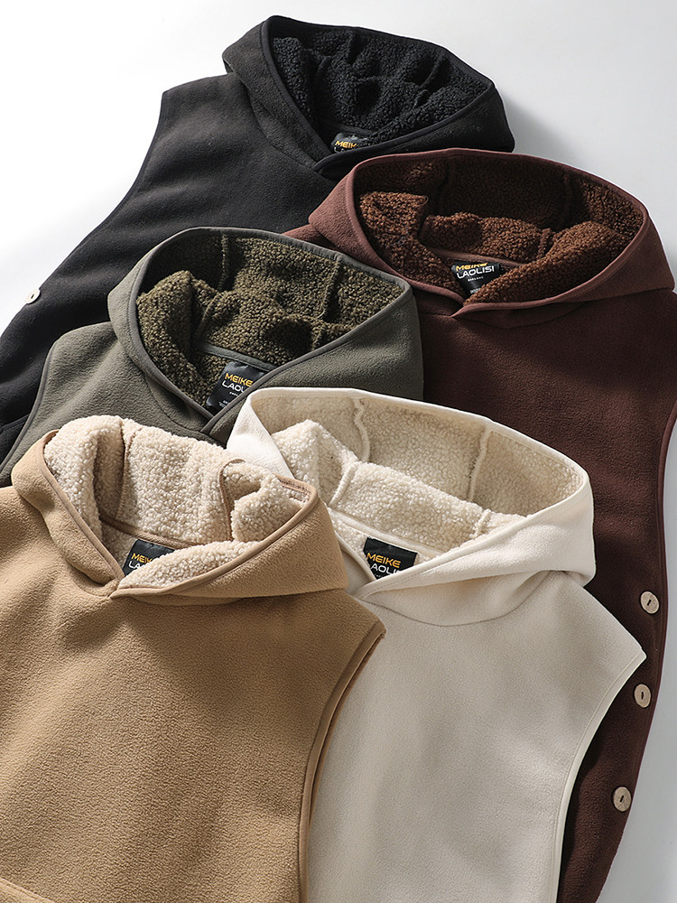 日系复古摇粒绒马甲男款冬季加绒加厚羊羔绒马夹外贸男装保暖背心,淘宝优惠券,粉丝福利购,淘宝优惠卷