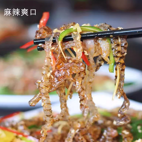 佳味泡椒鱼皮150g*50包整箱鱼皮丝凉拌下酒菜餐饮KTV酒店开袋即食 - 图2