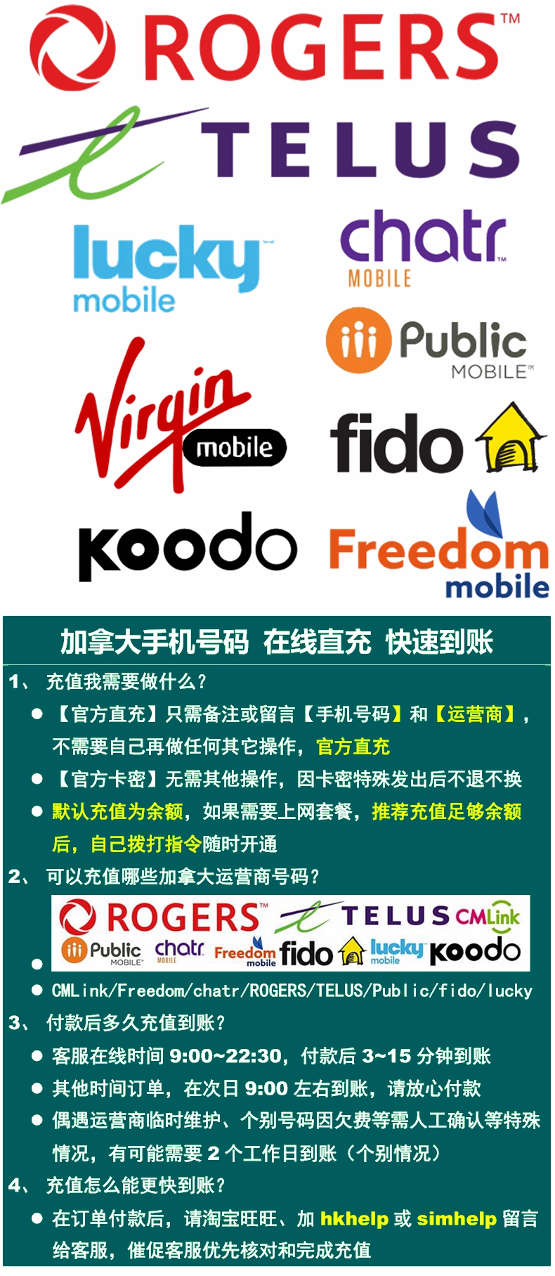 加拿大Chatr/Koodo/Freedom手机充值 Mobile电话号码话费官方卡密 - 图1