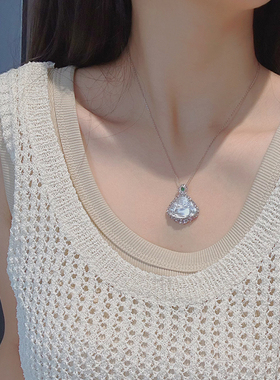 佛公锁骨链天然白冰玉髓