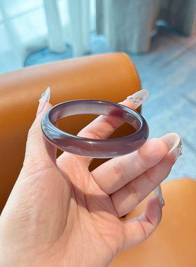 天然玛瑙玉髓手镯女款冰种玉手镯