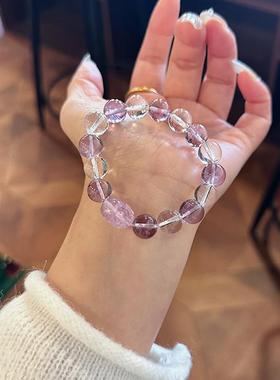 天然紫水晶手链女款渐变小众