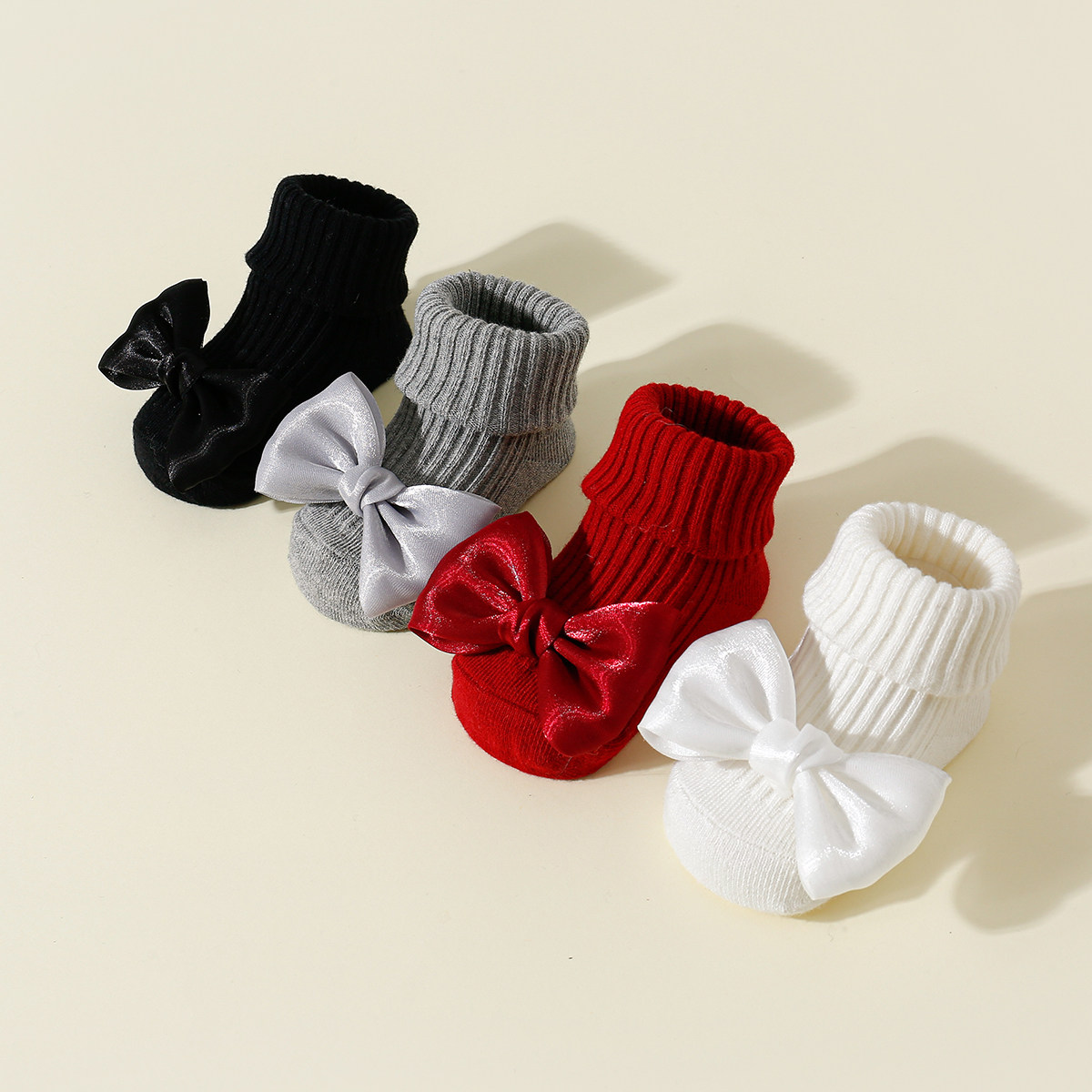 宝宝婴儿袜子春秋公主风领结中筒袜新生儿学步防滑地板袜男女童袜,淘宝优惠券,粉丝福利购,淘宝优惠卷