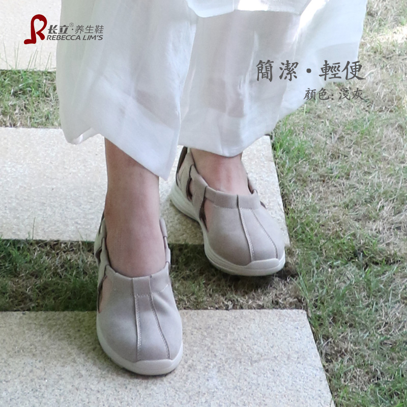 长立养生鞋夏季居士罗汉鞋中国风邯郸镂空透气包头平底罗马凉鞋女-图0