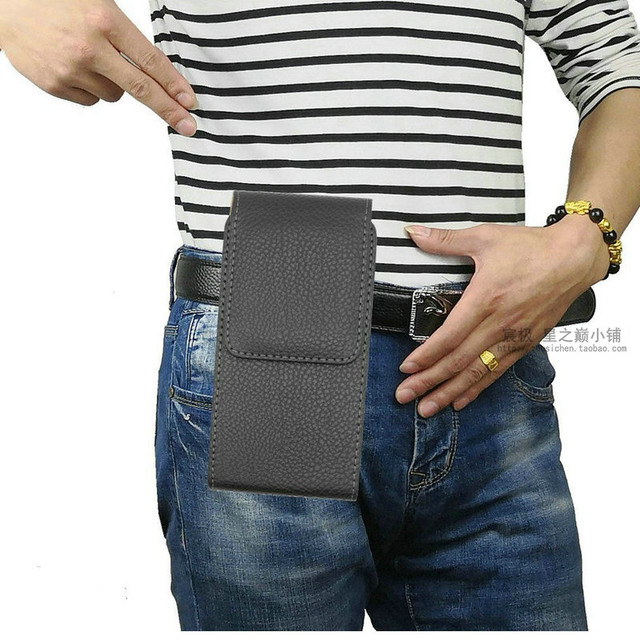 6.5 7 inch waist mobile phone bag men wear belt ultra-thin vertical mobile phone case belt waist bag elderly mobile phone leather case