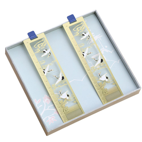 长安雪大雁标尺书签黄铜多功能刻度清新文艺书签送同学毕业季礼品 - 图3