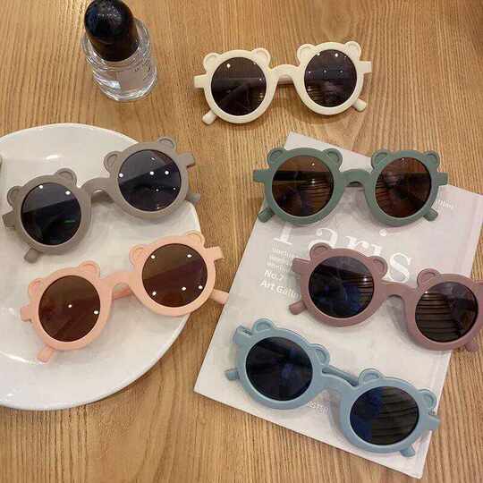 Take photos with personalized bear trendy cute sunscreen sunglasses