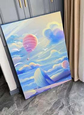 梦幻鲸鱼儿童房装饰画蝶彩画坊