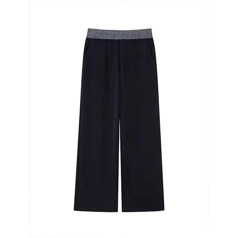 小个子梨型身材的黑色女裤子拼接设计感小众大码腿粗胯宽休闲裤,淘宝优惠券,粉丝福利购,淘宝优惠卷