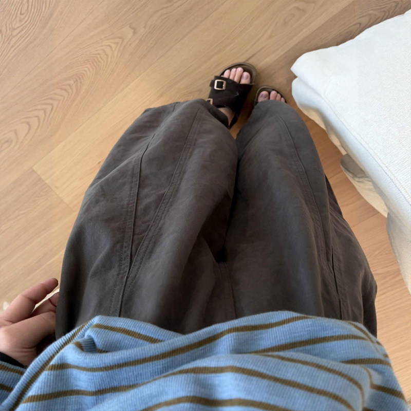 灰色九分阔腿气球裤子宽松bf慵懒风女秋季大码胖mm显瘦休闲弯刀裤,淘宝优惠券,粉丝福利购,淘宝优惠卷