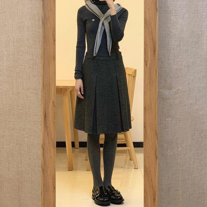 灰色格雷系重工压褶毛呢半身裙女冬季大码胖mm显瘦伯克利a字中裙,淘宝优惠券,粉丝福利购,淘宝优惠卷