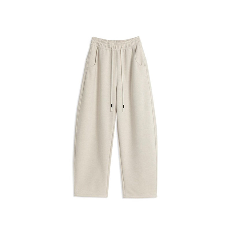 慵懒风休闲米白色弯刀裤女梨形遮胯显瘦大码胖mm运动镰刀阔腿裤子,淘宝优惠券,粉丝福利购,淘宝优惠卷