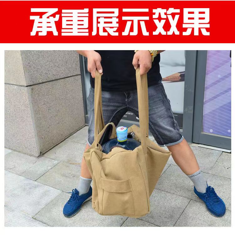 加厚帆布超大容量手提包男旅行特大号露营装衣服包打工行李包包