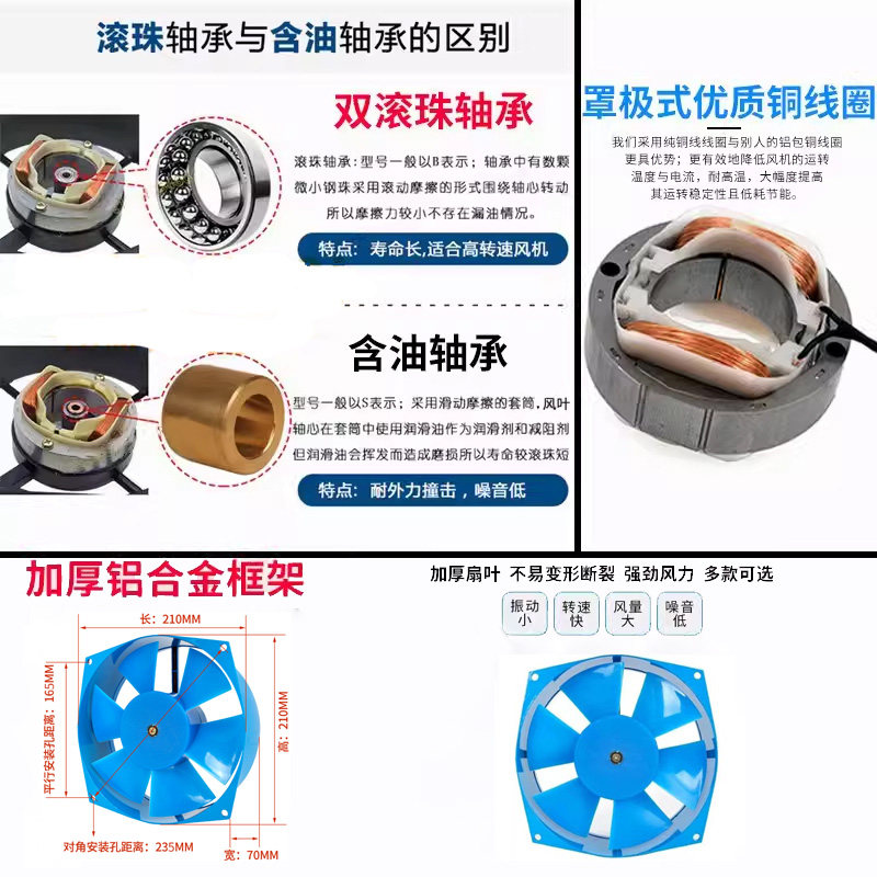 机柜散热200FZY2-D 4-D 7-D 轴流风机 220V 380V电焊机风扇 包邮,淘宝优惠券,粉丝福利购,淘宝优惠卷