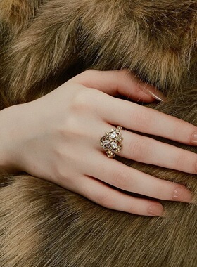 爱锁芯系列复古钥匙高级开口戒指女开口可调节清新甜美合金无郑州