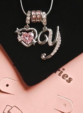 跨境爆款心愿-爱心锆石英文字母字母项链系列 ins闺蜜礼物
