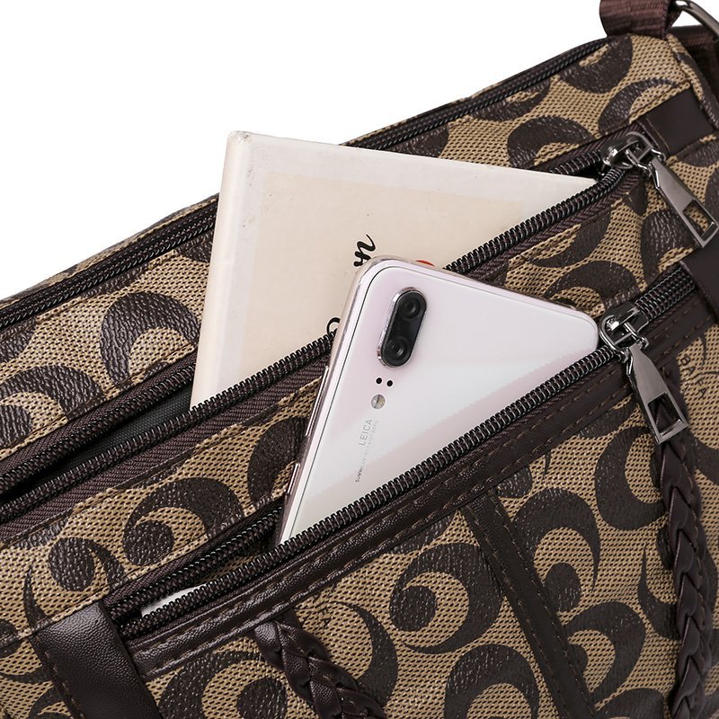 包包女百搭大容量多层斜挎包女2023新款中年妈妈包印花单肩包潮 - 图2