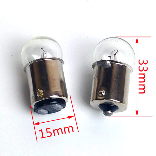 B15卡口信号指示小灯泡机床报警灯珠12V24V5W10W圆头插口单点双点 - 图0