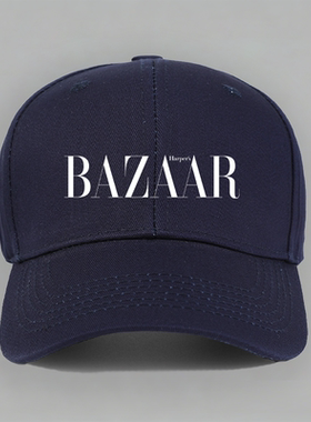 BAZAAR时尚芭莎logo男女纯棉棒球帽子水洗软顶个性定制鸭舌帽防晒
