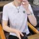 ຜູ້ຊາຍ Ice Silk Short Sleeve Summer New Round Neck T-shirt Half Sleeve Slim Casual Jacquard Breathable Top T Work Wear