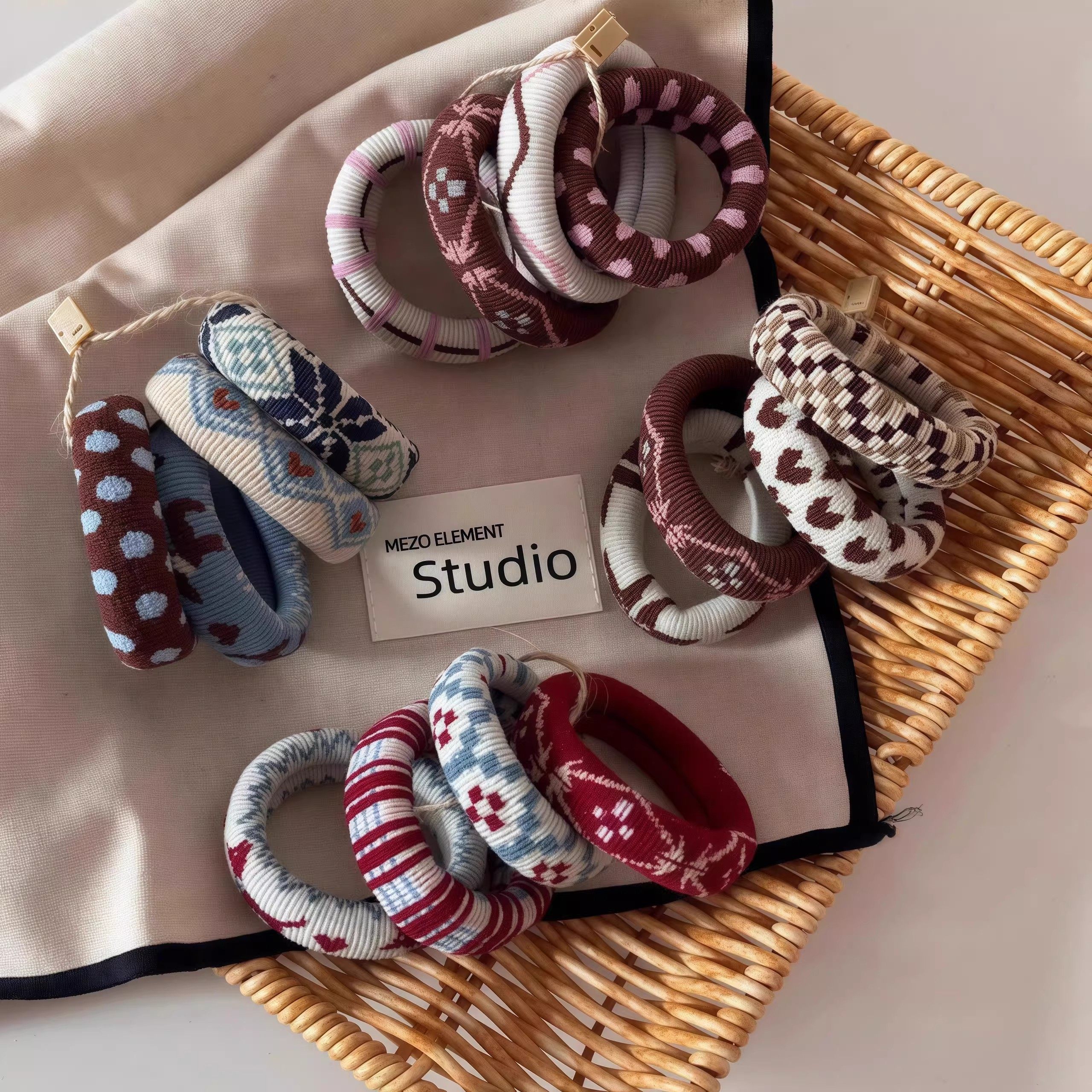 韩版儿童秋冬复古费尔岛风毛巾圈高弹扎马尾皮筋女童加粗耐用头绳,淘宝优惠券,粉丝福利购,淘宝优惠卷