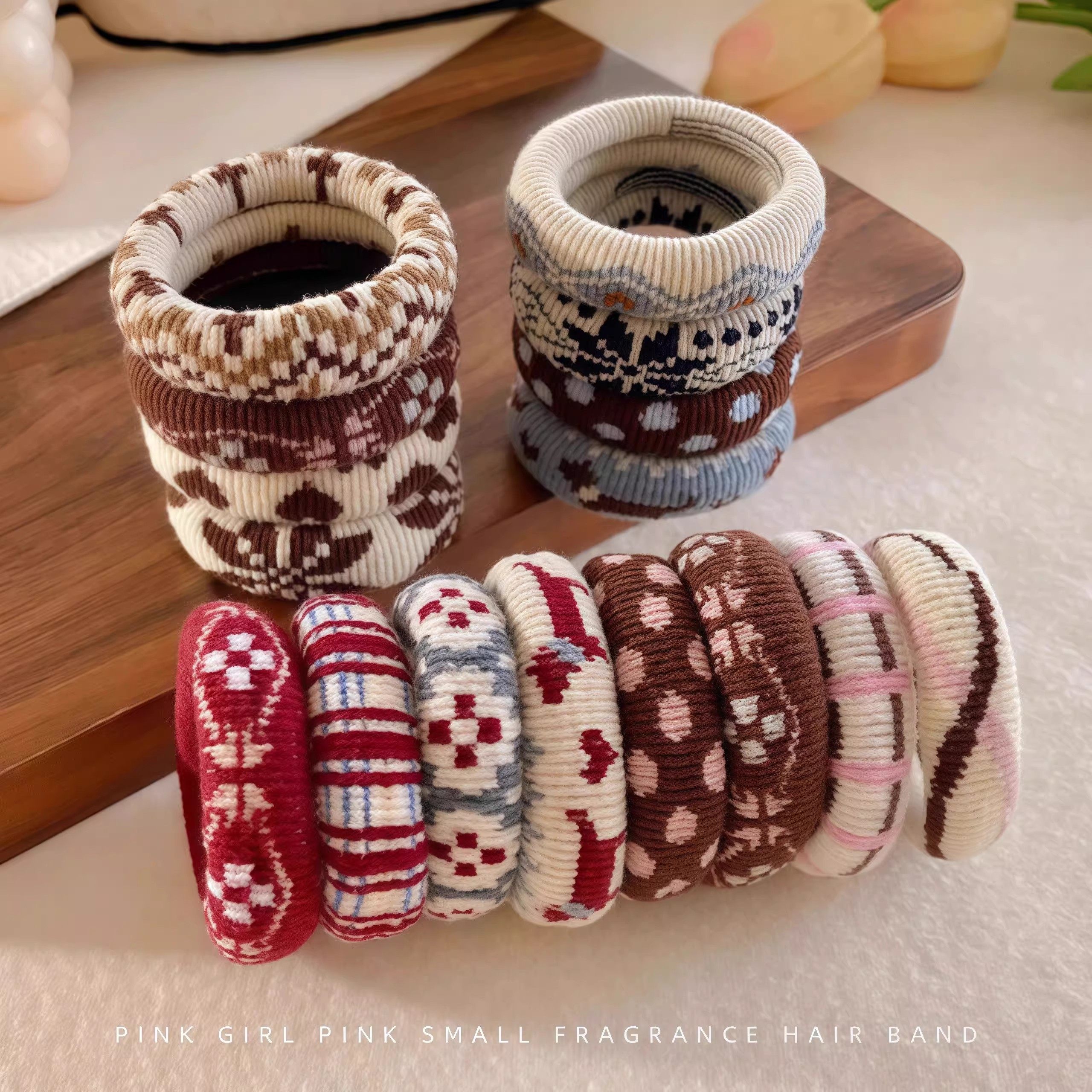 韩版儿童秋冬复古费尔岛风毛巾圈高弹扎马尾皮筋女童加粗耐用头绳,淘宝优惠券,粉丝福利购,淘宝优惠卷