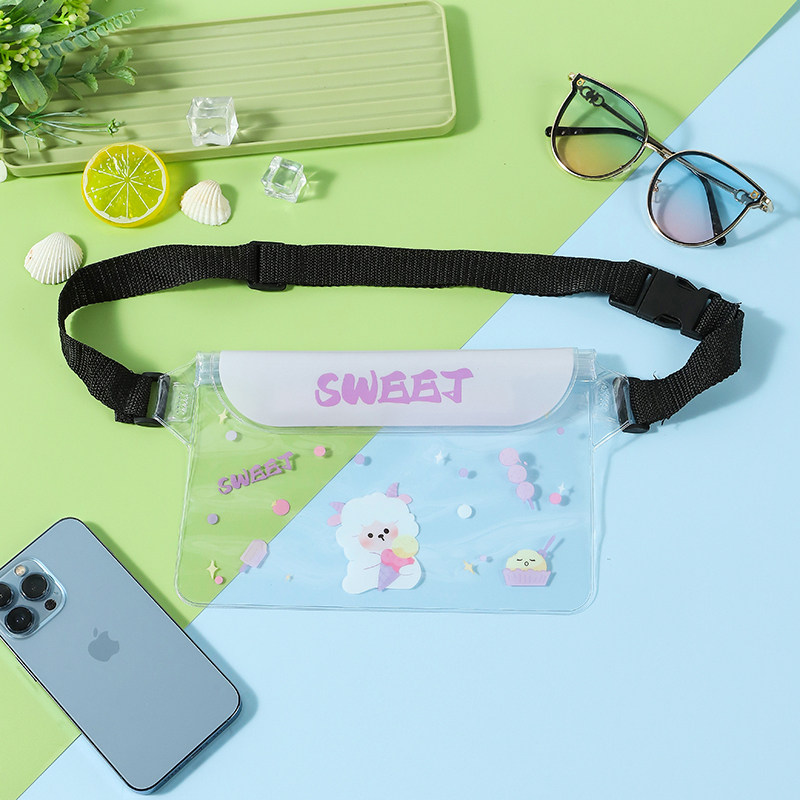 手机防水袋透明可触屏腰包收纳袋游泳潜水上乐园保护套漂流密封包