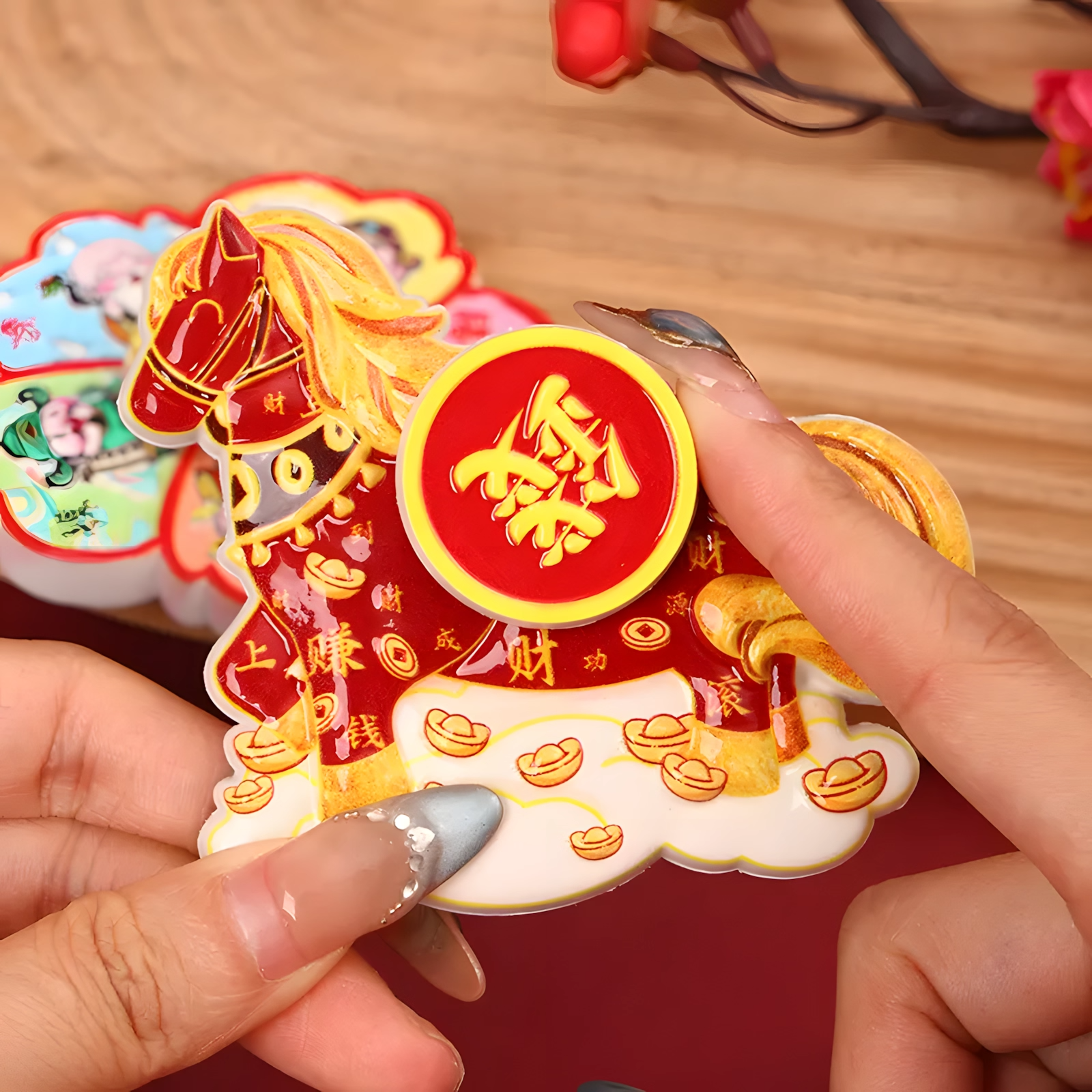 马上转钱磁吸冰箱贴 卡通可爱旋转冰箱贴招财纳福治愈装饰贴,淘宝优惠券,粉丝福利购,淘宝优惠卷