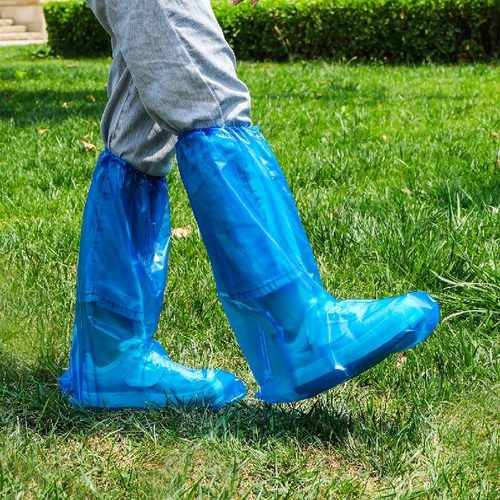 一次性雨鞋鞋套下雨天防水防滑男女透明加厚耐磨脚套专用高筒长筒 - 图0