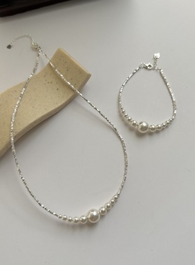 手链碎银子夏尼复古珍珠