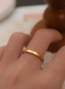 钛钢戒指高保色百搭时尚数字戒指