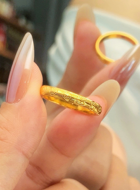 镀k金 可爱拉丝Hellokitty凯蒂猫轻奢简约素圈戒指A407