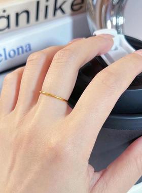 钛钢戒指1mm极细经典简约素圈