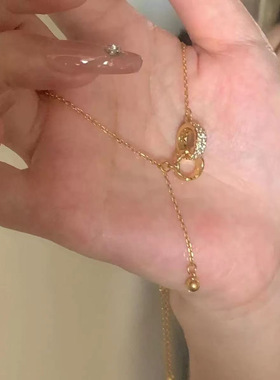 钛钢不掉色轻奢高级菱格纹项链