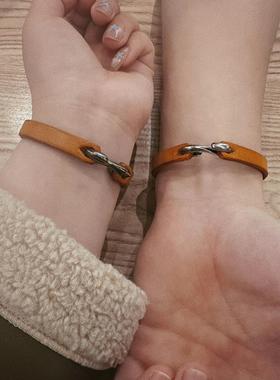 日本复古潮流S扣皮手链