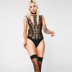 Đồ lót gợi cảm jumpsuit nữ châu Âu và Mỹ gợi cảm nụ lụa đen gợi cảm khâu sợi - Một mảnh shop đồ lót Một mảnh