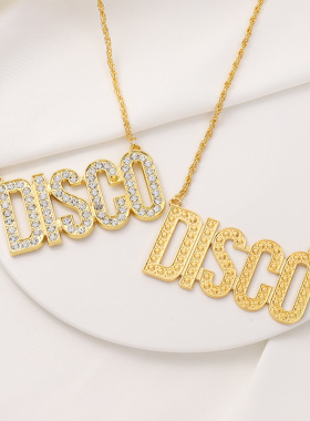 欧美DISCO嘻哈镶钻蛇骨项链吊坠