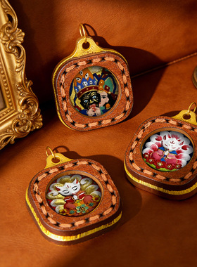 手绘唐卡擦擦吊坠黄财绿度母大黑天扎基拉姆民族风迷你小唐卡配饰