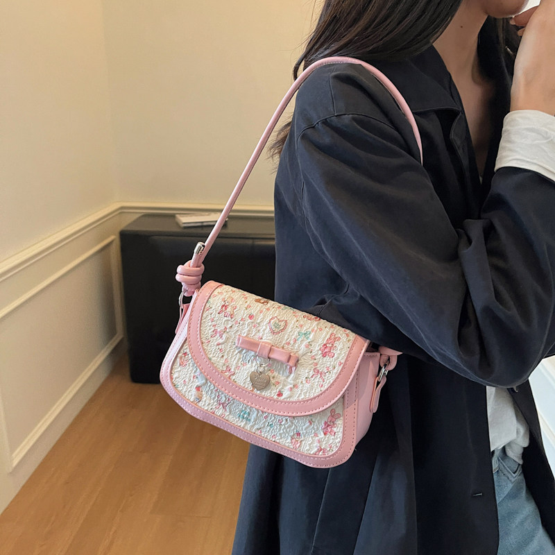 粉色蝴蝶结腋下包包女2025新款甜美小众时尚单肩包洋气质感斜挎包,淘宝优惠券,粉丝福利购,淘宝优惠卷