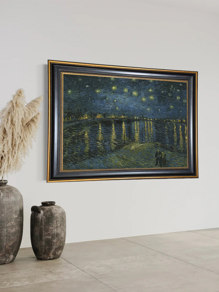 泰集泉梵高世界名画原作复刻手绘油画星空星夜客厅卧室玄关装饰画 - 图1