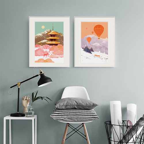 【限量500-3款】印物所苏寒手印丝网版画卧室客厅唯美风景装饰画 - 图2