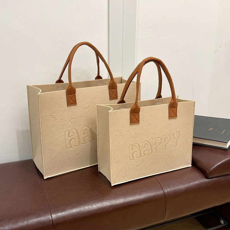 毛毡包手提袋定制logo大容量购物袋托特包伴手礼广告袋企业宣传袋,淘宝优惠券,粉丝福利购,淘宝优惠卷