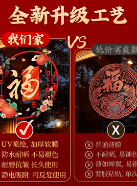 2026马年窗花春节玻璃贴纸过年静电门贴新款窗贴国风贴画新年装饰