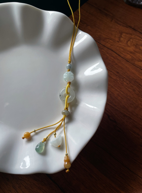 天然翡翠A货八卦花乌鸡甜甜圈元宝福禄葫芦包挂编绳车小挂坠绳饰